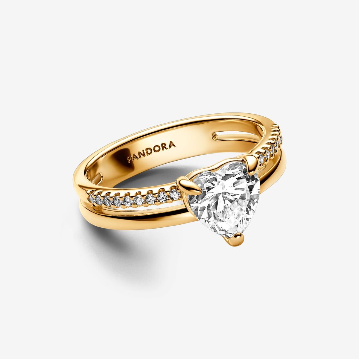Pandora  Double Band Heart Ring